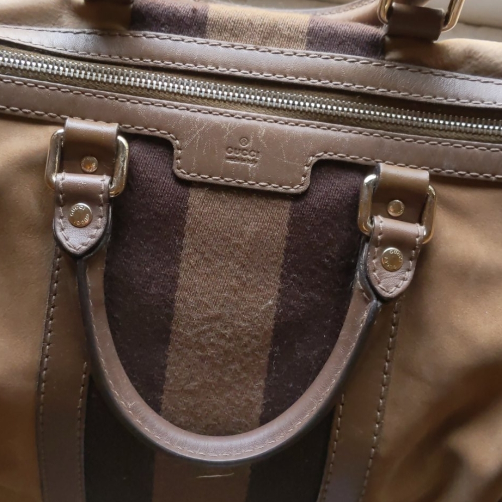 Gucci suede Boston bag